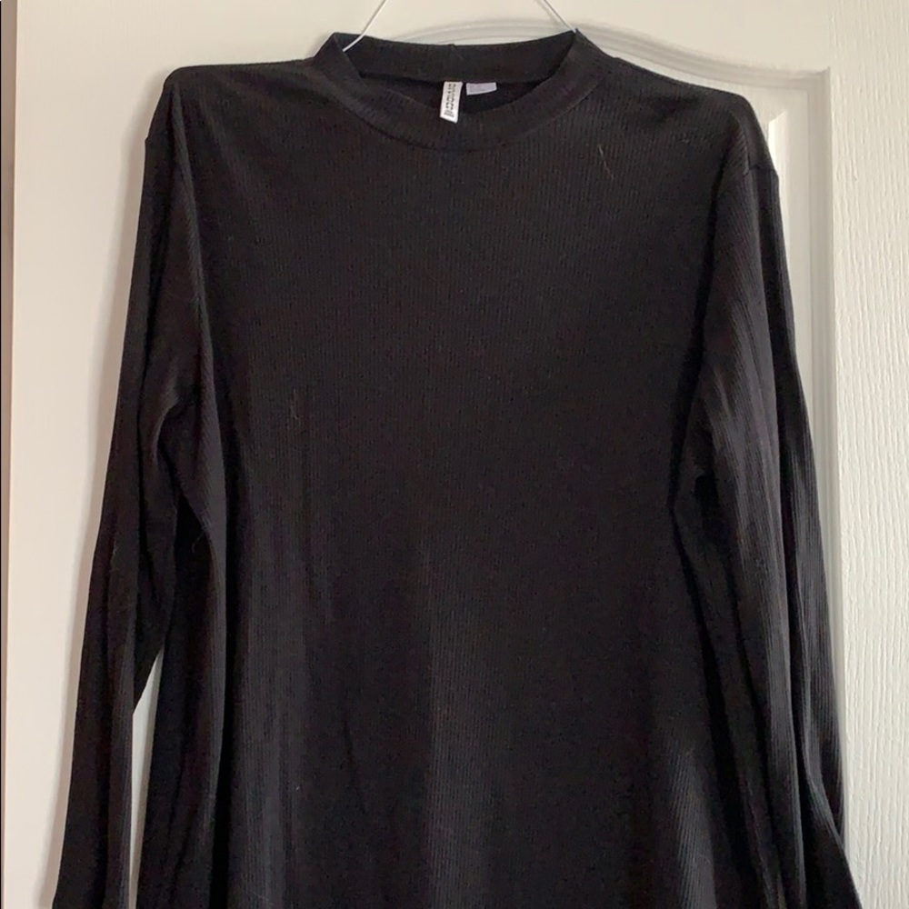 2/25$ Ribbed mock neck shift T-shirt dress